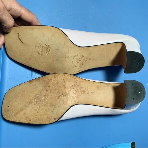 NEW UNWORN VINTAGE DELMAN PALE PINK W/BLACK CAP TOE 7.5/8 - Picture 4 of 7